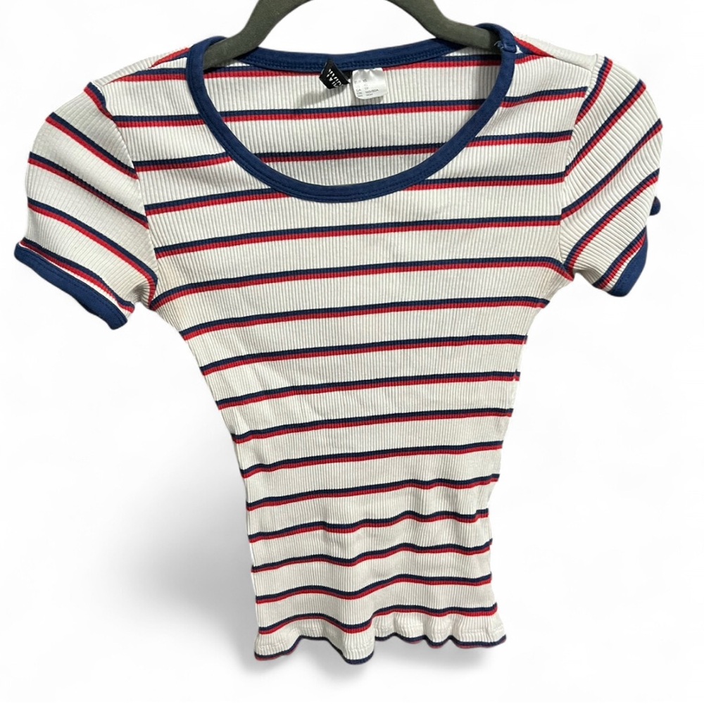 Striped Ribbed T-Shirt